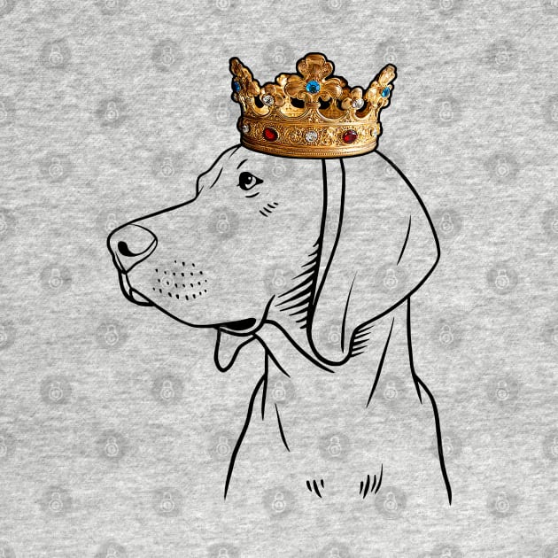 Redbone Coonhound Dog King Queen Wearing Crown by millersye